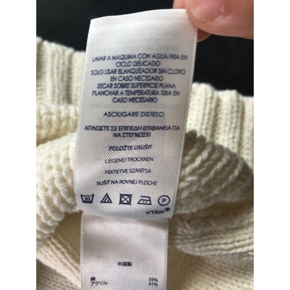 Chaps Women’s Petite XL Cable Knit Turtleneck Sweater Cream Ivory Off-White - Picture 10 of 16